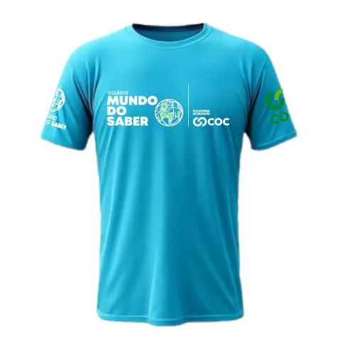 CAMISETA VEM PRO MUNDO EXCLUSIVA ENSINO MÉDIO AZUL BEBE