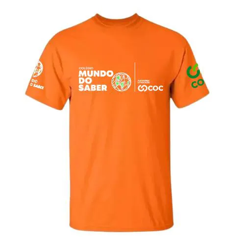 CAMISETA VEM PRO MUNDO EXCLUSIVA ENSINO MÉDIO LARANJA
